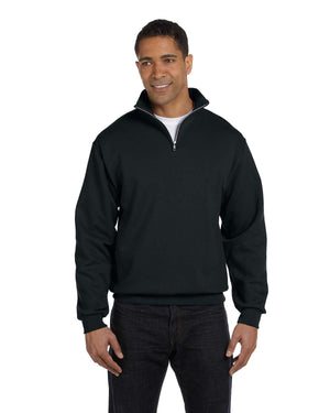 Adult 8 oz. NuBlend® Quarter-Zip Cadet Collar Sweatshirt - Black