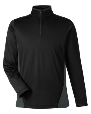 Men's Flash Snag Protection Plus IL Colorblock Quarter-Zip - Black/Dk Chrcl