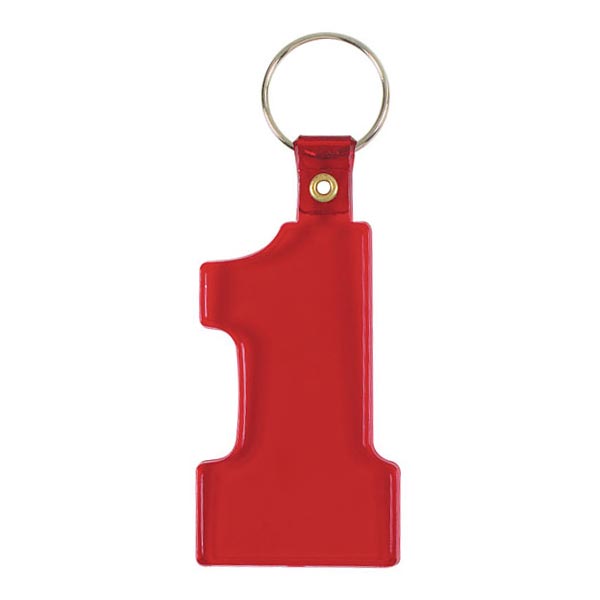 Number 1 Flexy Key Tag - Red