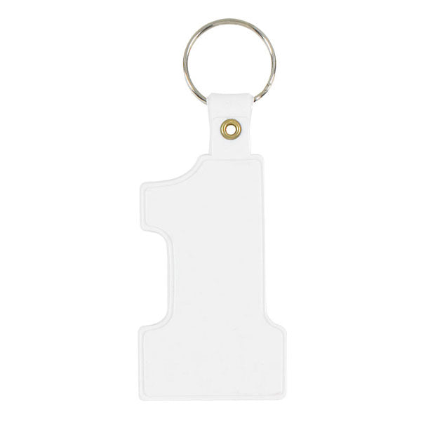 Number 1 Flexy Key Tag - White