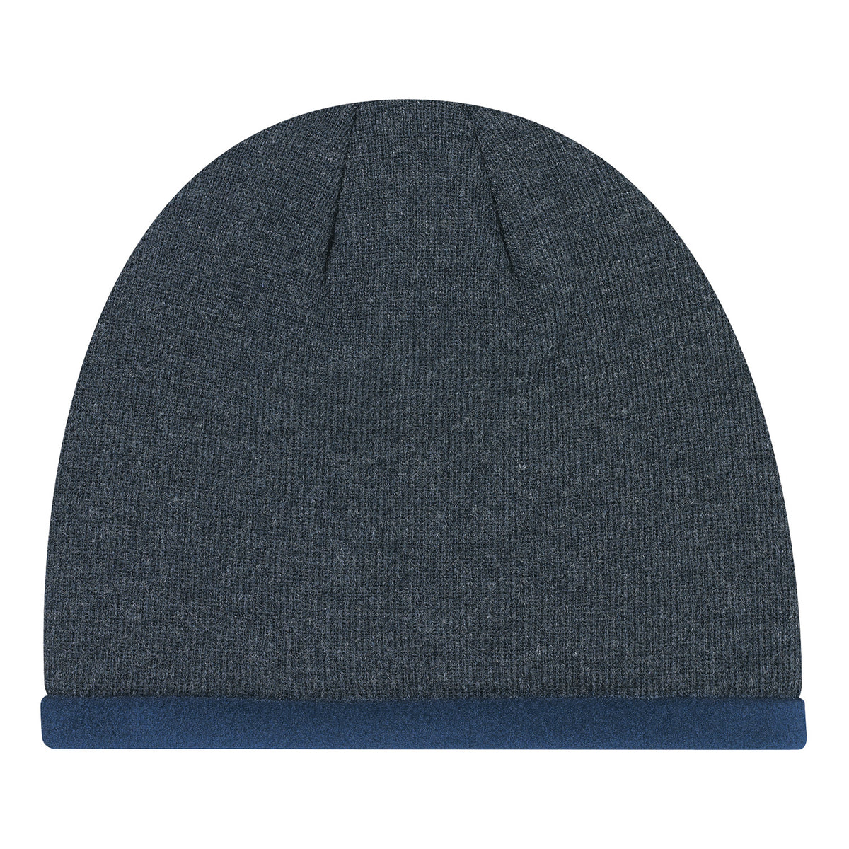 Acrylic/Polyester Micro Fleece Board Toque - Charcoal Gray With Navy Blue