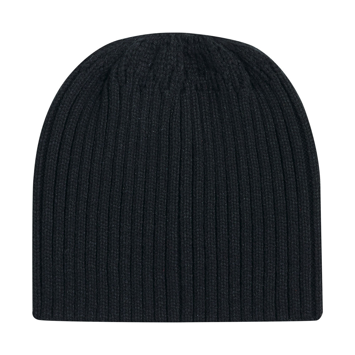 Acrylic Beanie with elasticized Ponytail opening - Black