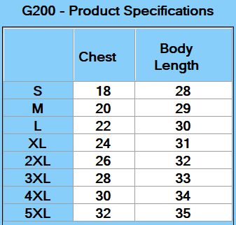 Gildan Unisex Ultra Cotton® T-Shirt - Specs