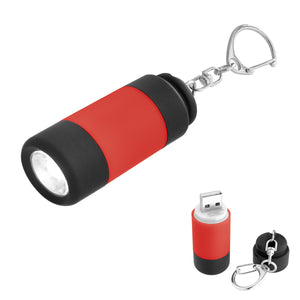 Rechargeable LED Light Key Chain - Red With Black
