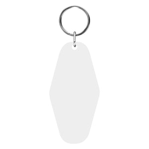 Acrylic Motel Key Tag - White