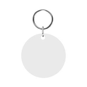Acrylic Key Tag - Circle - White