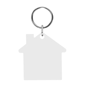 Acrylic Key Tag - House - White