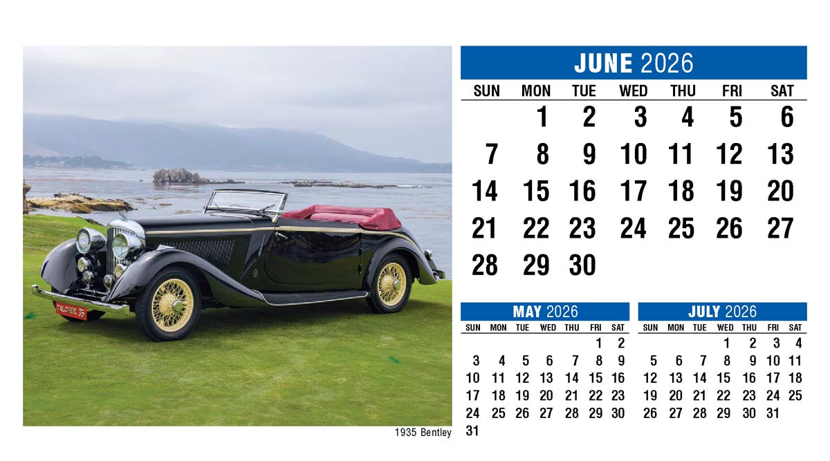 Classic Cars 2026 Promotional Desk Calendar