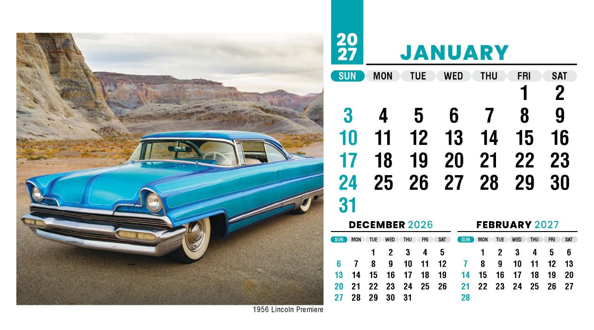 Classic Cars 2027 Promotional Desk Calendar