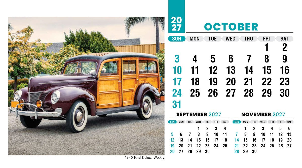 Classic Cars 2027 Promotional Desk Calendar