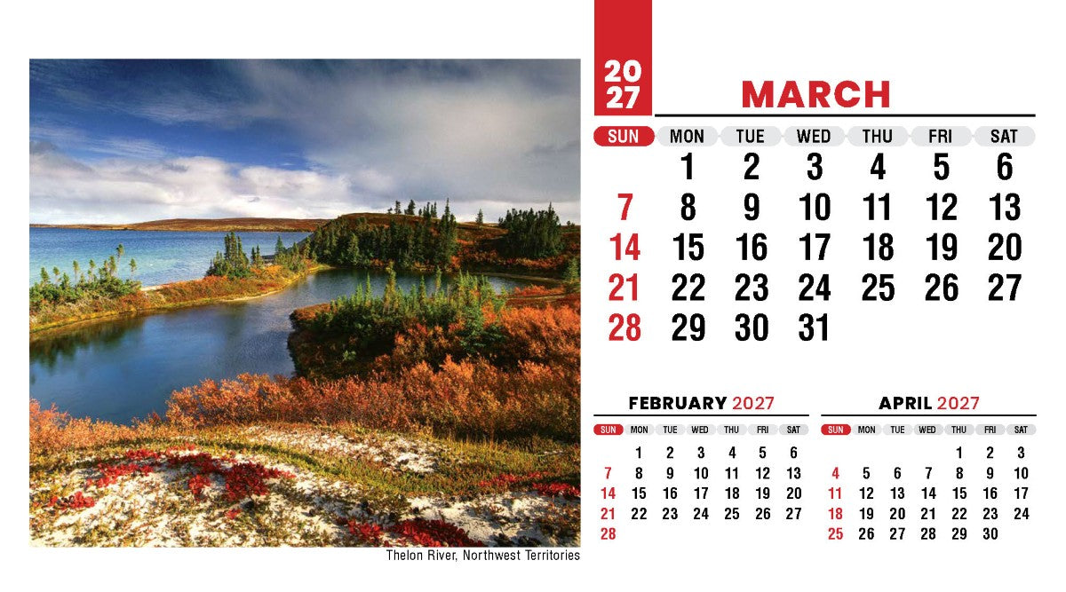Scenes of Canada 2027 Promotional Desk Calendar