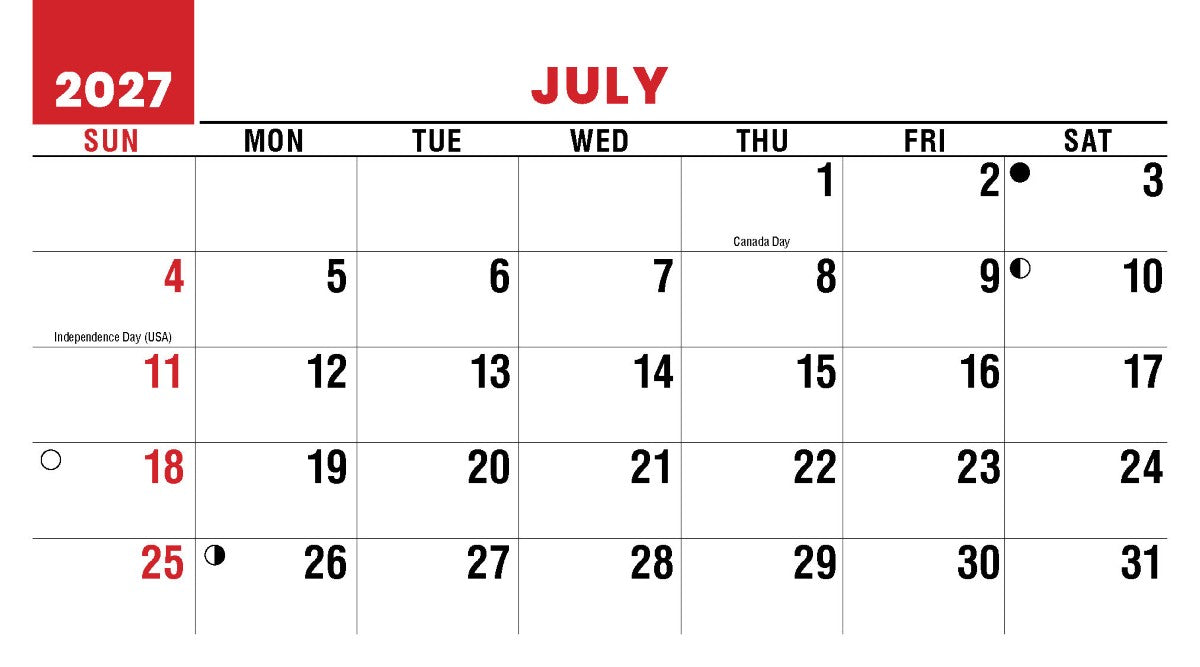 Scenes of Canada 2027 Promotional Desk Calendar