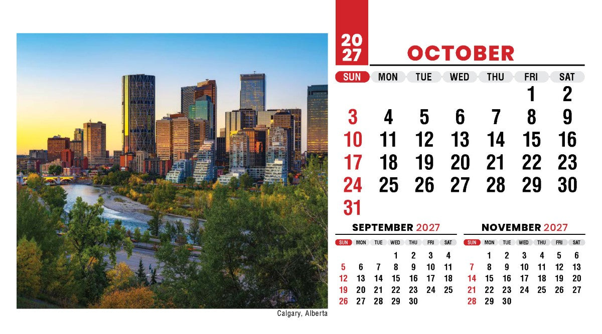 Scenes of Canada 2027 Promotional Desk Calendar