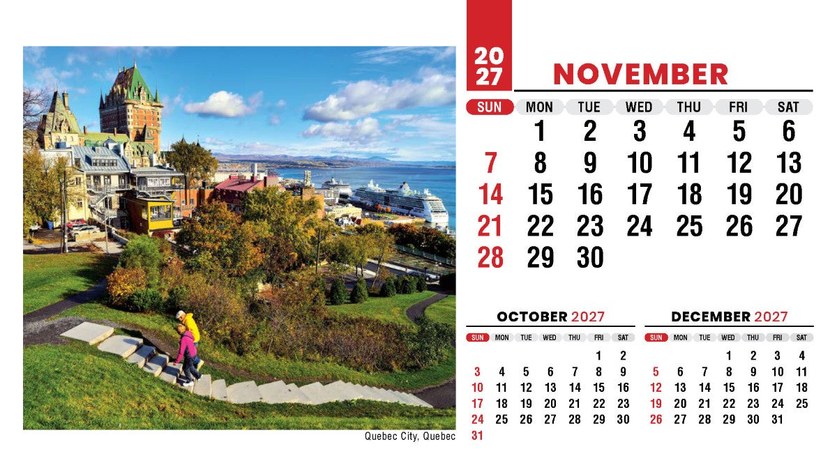 Scenes of Canada 2027 Promotional Desk Calendar