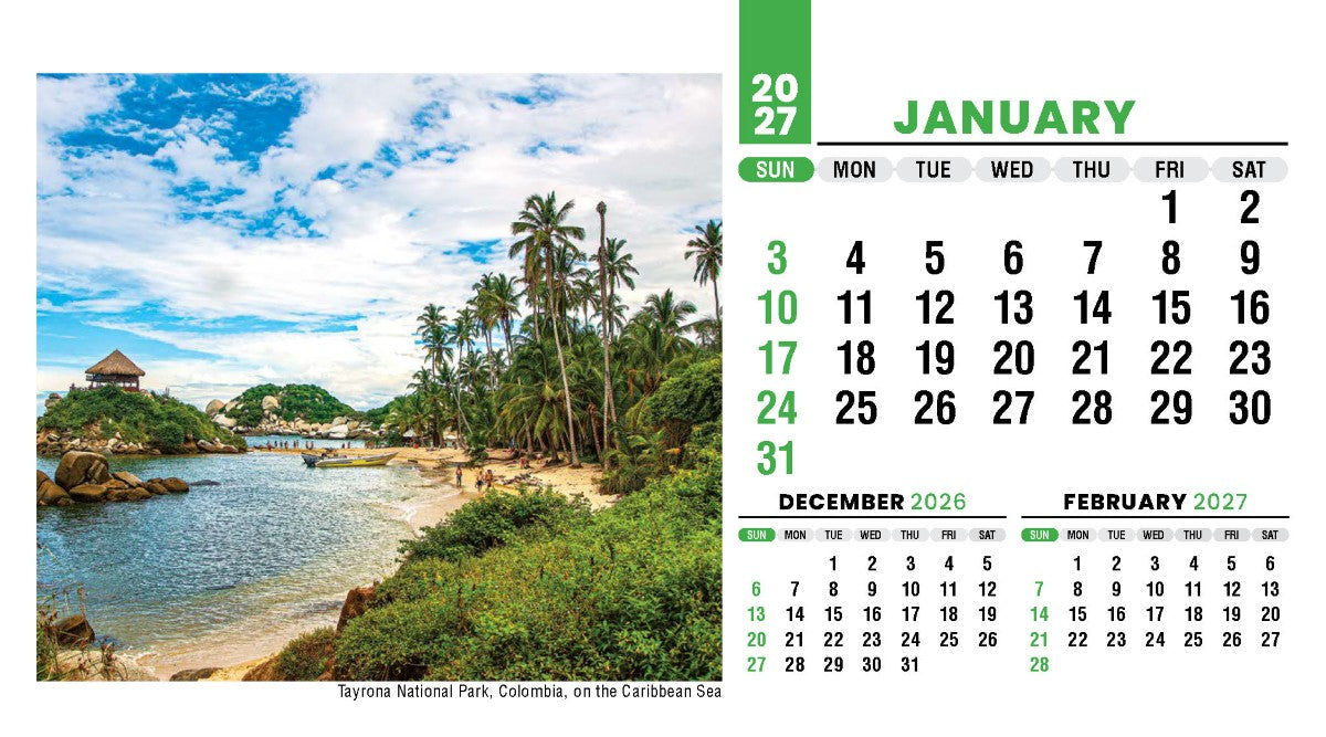Sun, Sand & Surf 2027 Promotional Desk Calendar