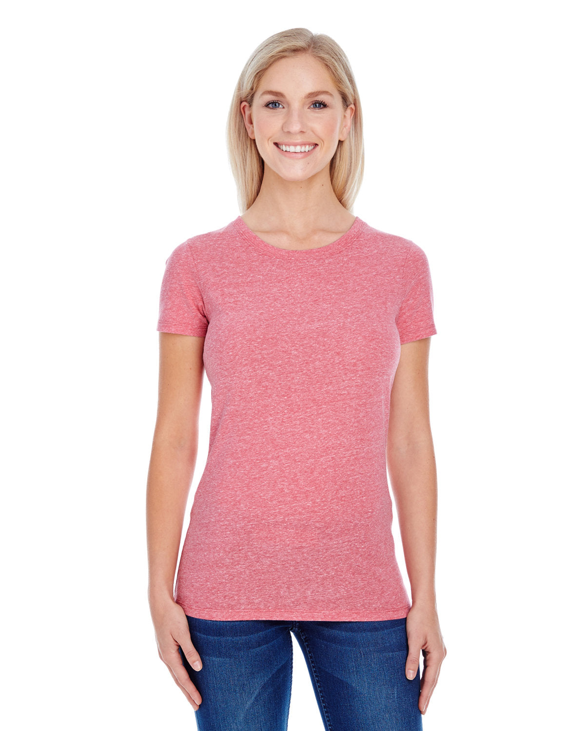 Threadfast Ladies' Triblend Short-Sleeve T-Shirt - Red Triblend