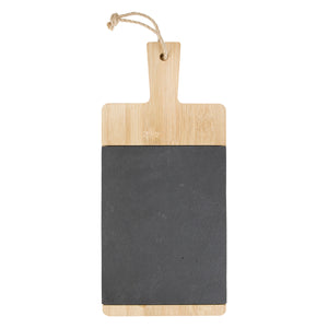 Bamboo & Slate Charcuterie Cutting Board - Wood Color