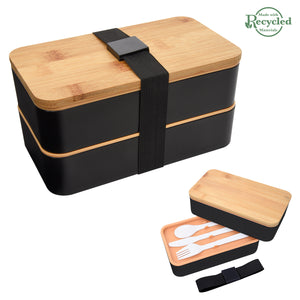 Stackable Bento Lunch Set - Black With Black