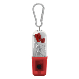 Earbuds With Flashlight Case - Translucent Red