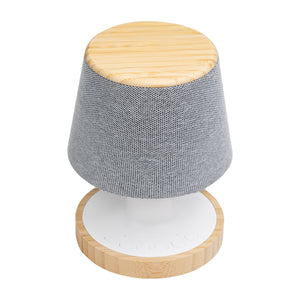 Mini Lamp With Speaker & Sound Machine - Gray/Bamboo