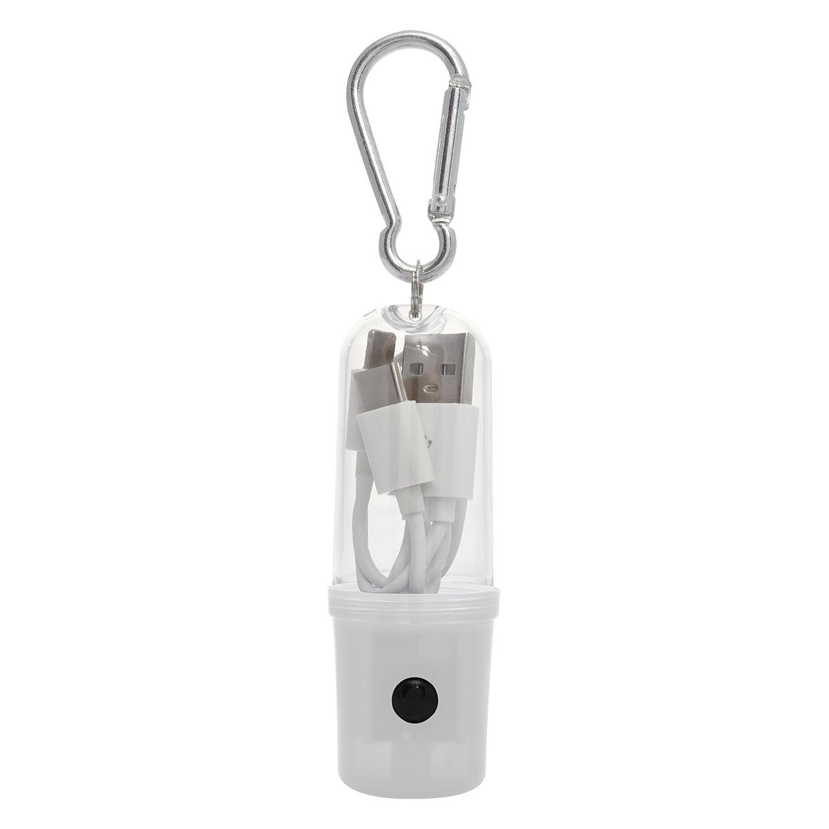 3-In-1 Charging Cable With Flashlight Case - Translucent White