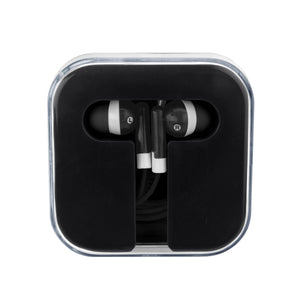 Earbuds In Compact Case - Black With Black