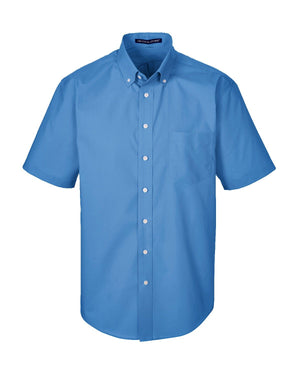 Men's Crown Woven Collection™ Solid Broadcloth Short-Sleeve Shirt - French Blue