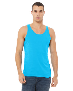 Unisex Heather CVC Tank - Neon Blue