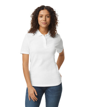 Ladies' Softstyle Double Pique Polo - White