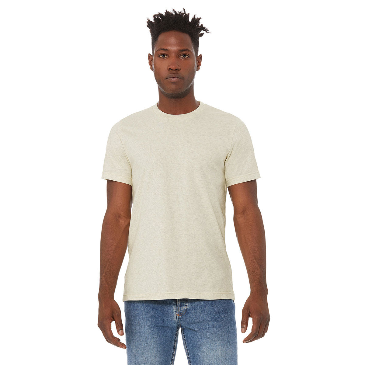 BELLA + CANVAS CVC Jersey Tee - Heather Prism Natural
