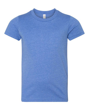 BELLA + CANVAS Youth CVC Jersey T-Shirt - Heather Columbia Blue