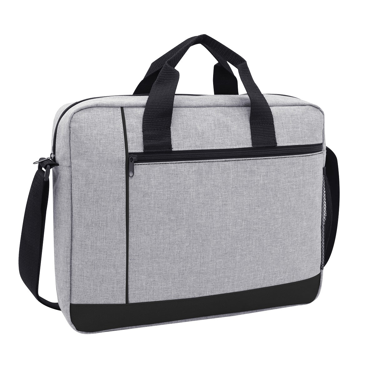 Hancock Heathered Laptop Briefcase - Black With Gray