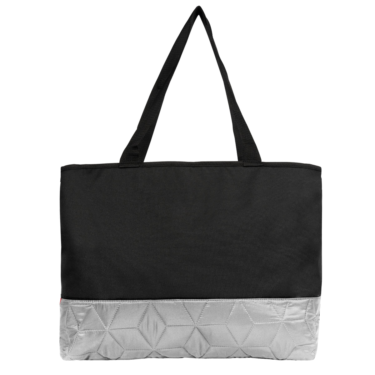 Heritage Quilted Tote Bag - Black With Gray