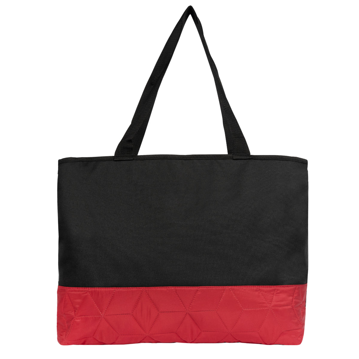 Heritage Quilted Tote Bag - Black With Red