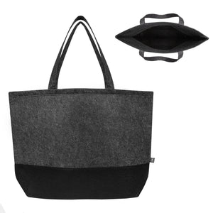Roosevelt rPET Felt Tote Bag - Charcoal With Black