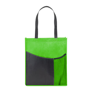 Pisces rPET Non-Woven Tote Bag - Lime With Black