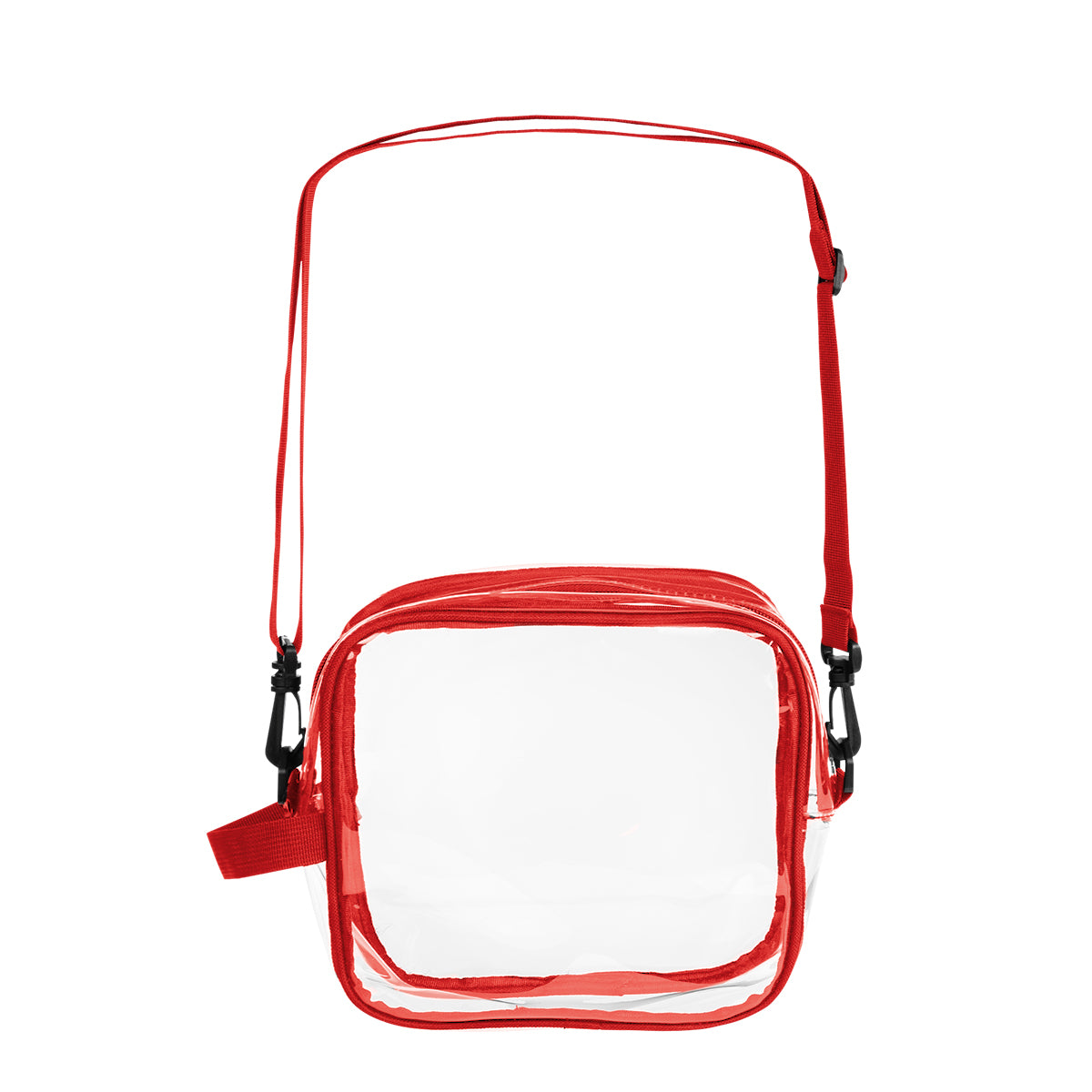 CLEAR CROSSBODY BAG - Clear With Red