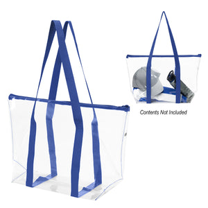 Laguna Beach Clear Tote Bag - Clear With Royal