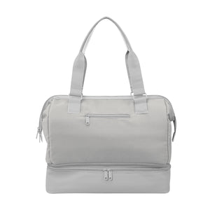 The Weekender Mini Travel Bag With Drop Bottom - Gray/Light Gray