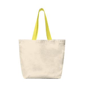 14 Oz. Recycled Canvas Tote Bag - Natural With Yellow