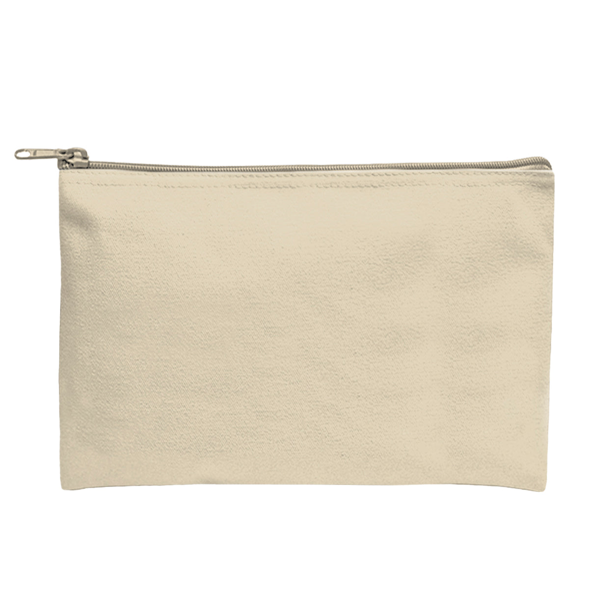 Recycled Canvas Zippered Pouch - Natural