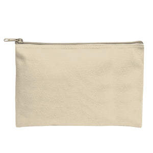 Recycled Canvas Zippered Pouch - Natural