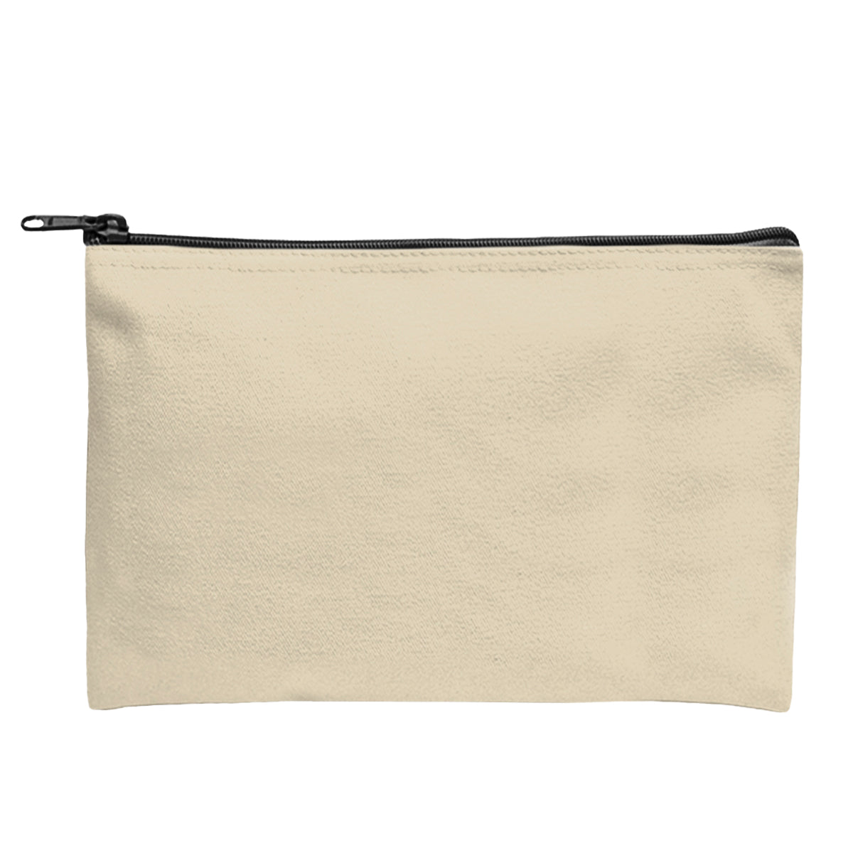Recycled Canvas Zippered Pouch - Natural With Black