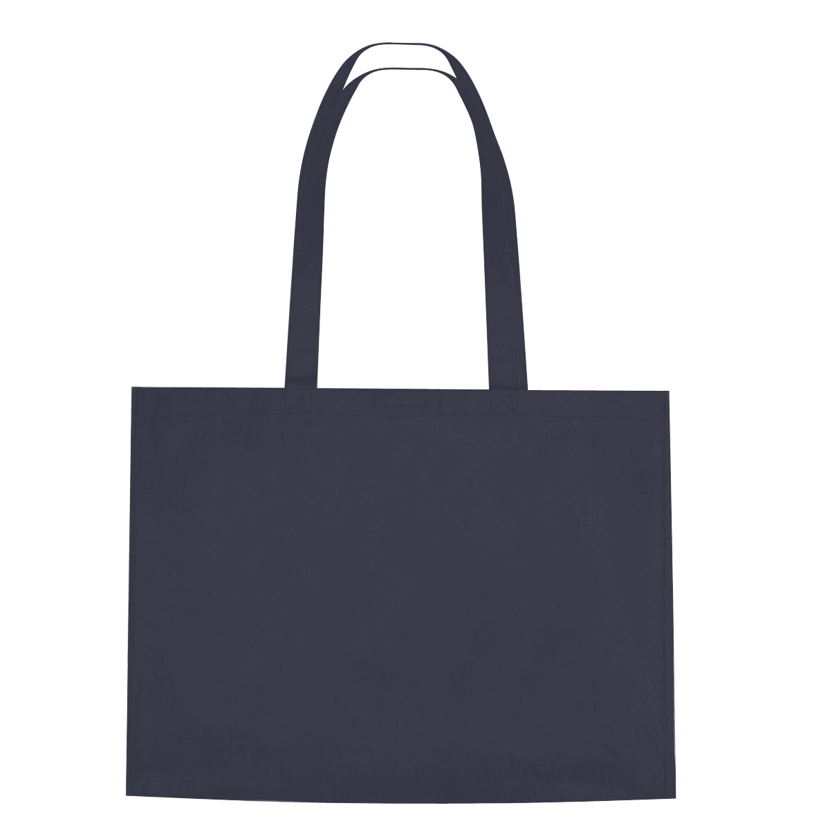 Non-Woven Shopper Tote Bag With Hook And Loop Closure - Navy Blue