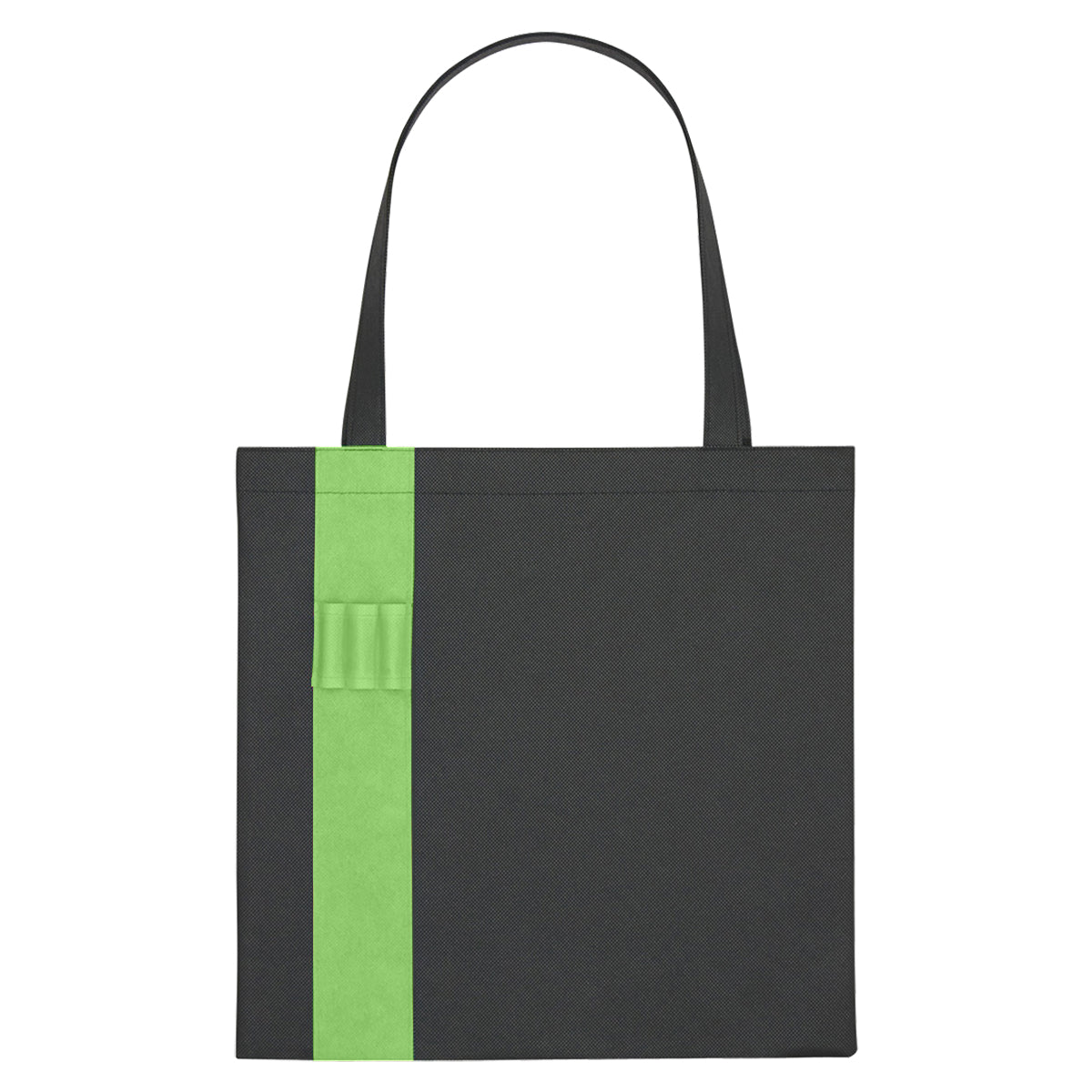 Non-Woven Colony Tote Bag - Black With Lime