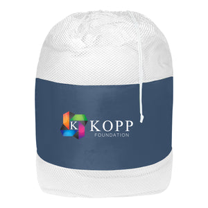 Mesh Laundry Bag - HT_3070 - Navy Blue With White