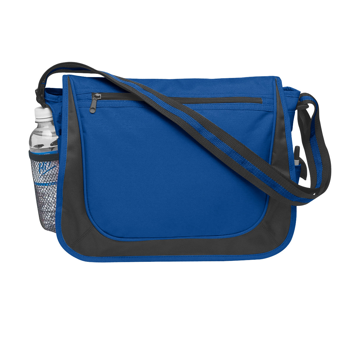 Messenger Bag With Matching Striped Handle - Royal Blue