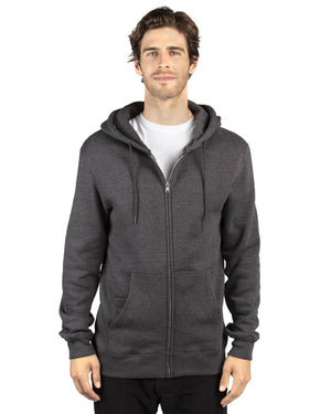 Threadfast Apparel Threadfast Unisex Ultimate Fleece Full-Zip Hooded Sweatshirt - Charcoal Heather