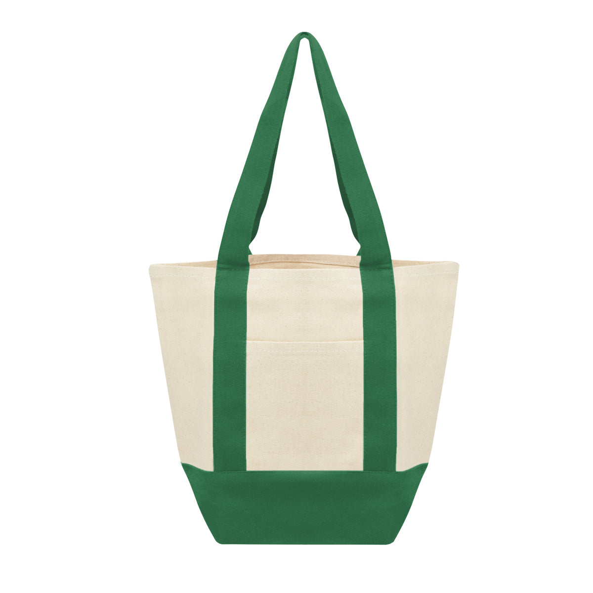 Small Starboard Recycled Cotton Canvas Tote - Natural With Forest Green