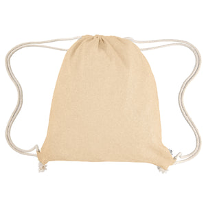 Nicole Recycled Cotton Drawstring Bag - Heathered Beige